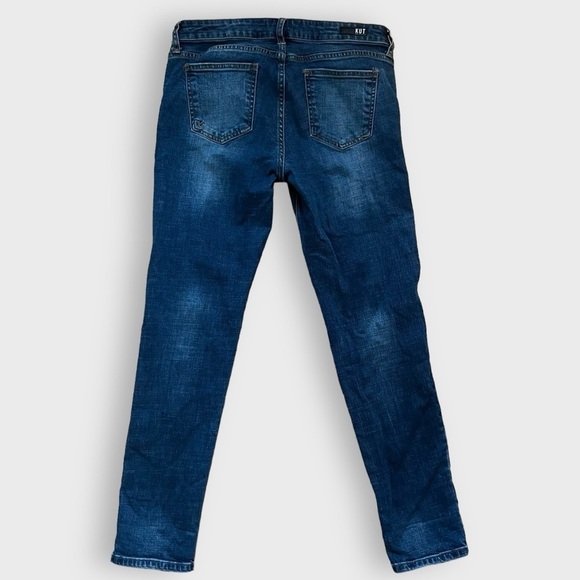 Kut from the Kloth Catherine Boyfriend Distressed Dark Wash Denim Jeans Size 6 - Picture 6 of 14